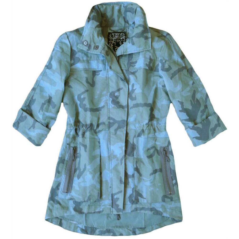 NEW ANORAK modern anorak camo print in blue multi